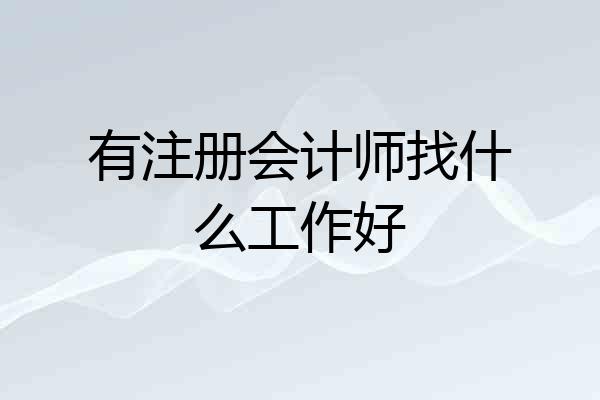 有注册会计师找什么工作好