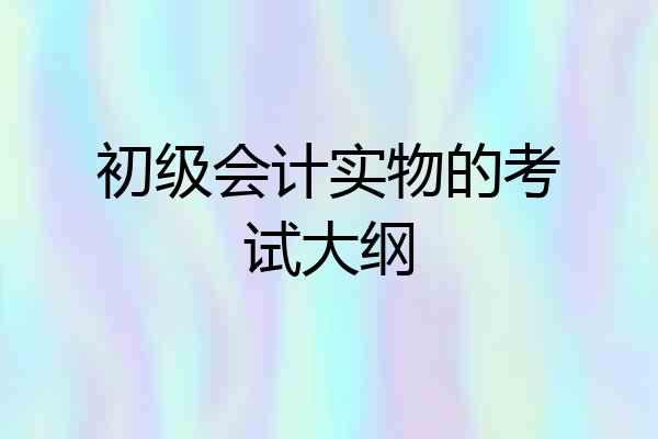 初级会计实物的考试大纲