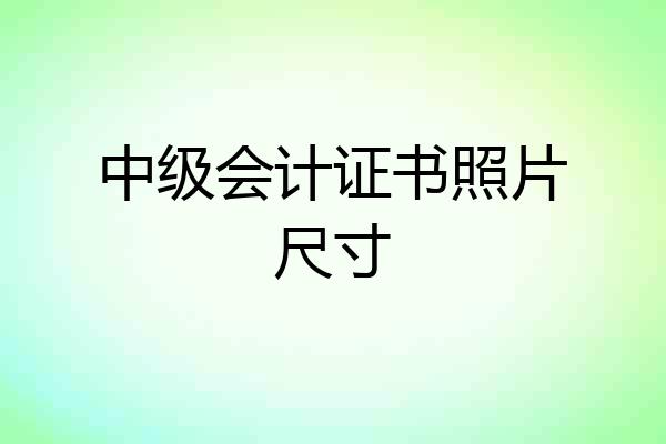 中级会计证书照片尺寸