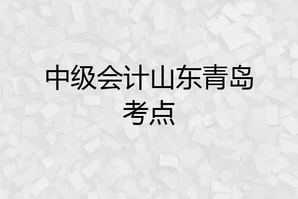 中级会计山东青岛考点