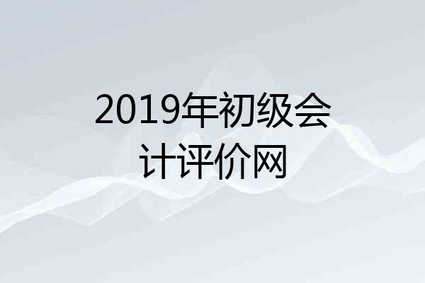 2019年初级会计评价网