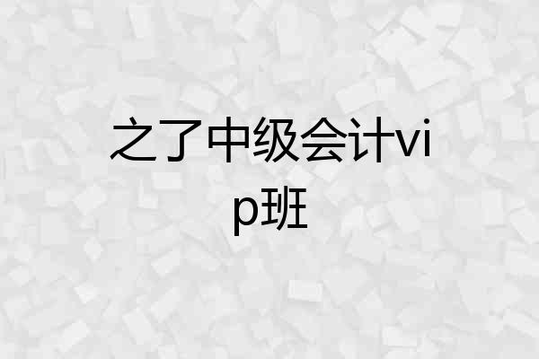 之了中级会计vip班