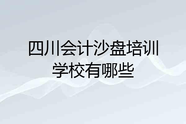 四川会计沙盘培训学校有哪些