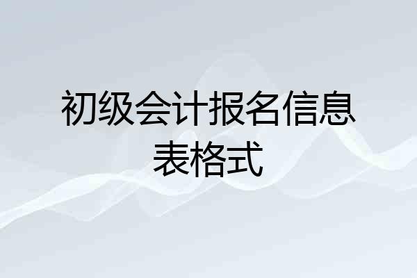 初级会计报名信息表格式