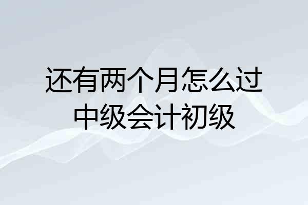 还有两个月怎么过中级会计初级