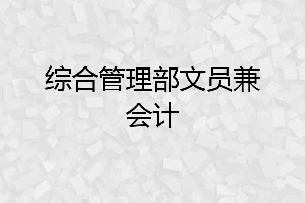 综合管理部文员兼会计