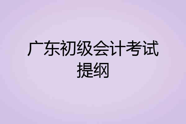 广东初级会计考试提纲