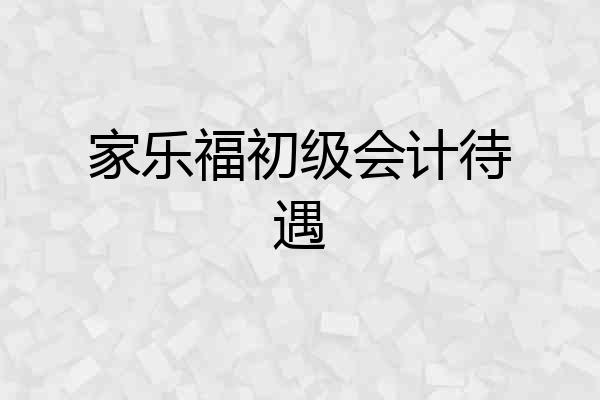 家乐福初级会计待遇