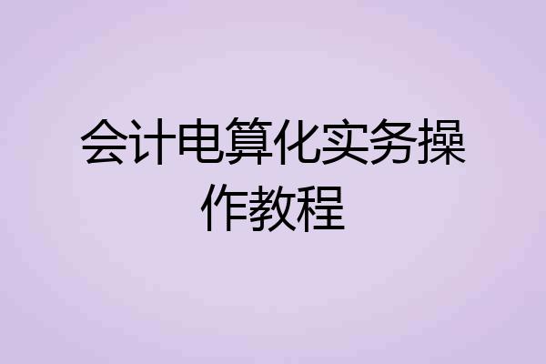 会计电算化实务操作教程