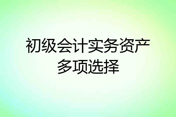 初级会计实务资产多项选择