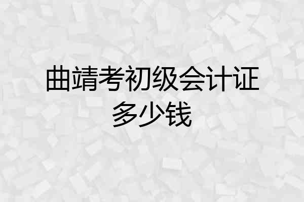 曲靖考初级会计证多少钱