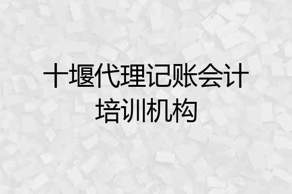 十堰代理记账会计培训机构