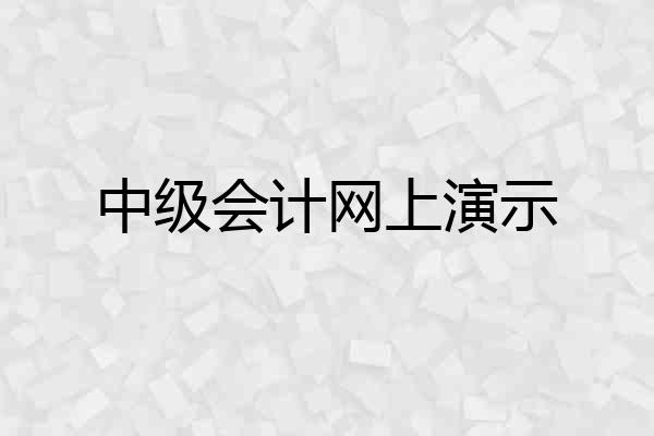 中级会计网上演示