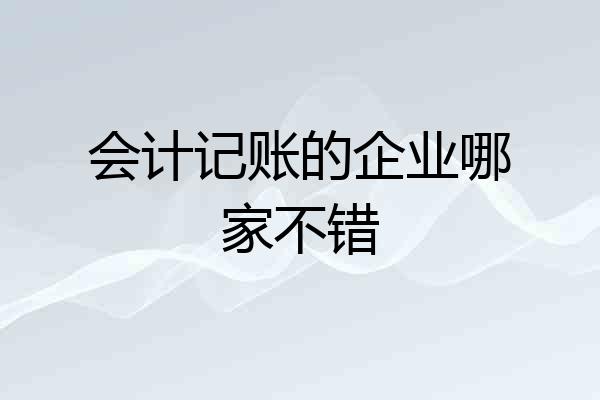 会计记账的企业哪家不错