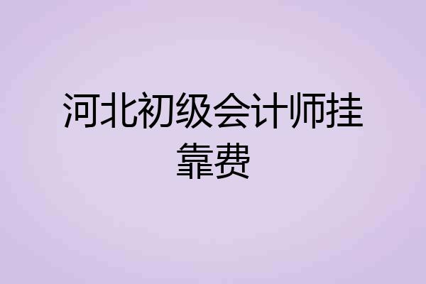 河北初级会计师挂靠费