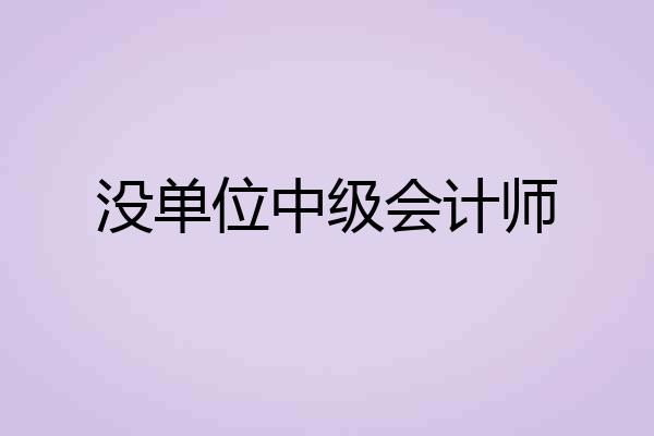 没单位中级会计师