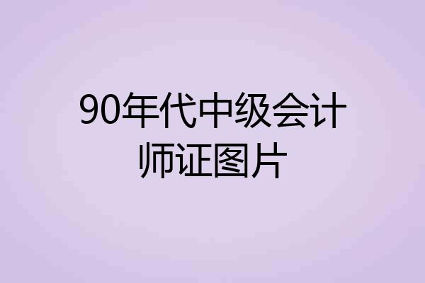 90年代中级会计师证图片