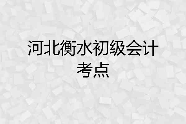 河北衡水初级会计考点