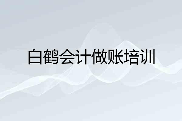 白鹤会计做账培训