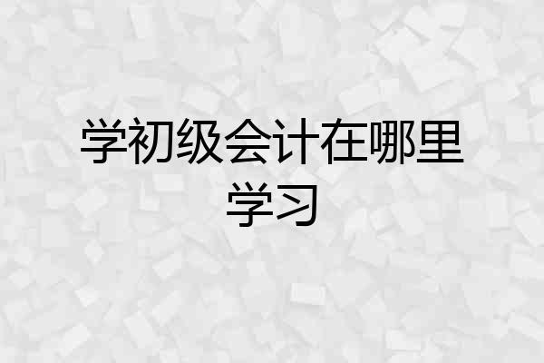 学初级会计在哪里学习