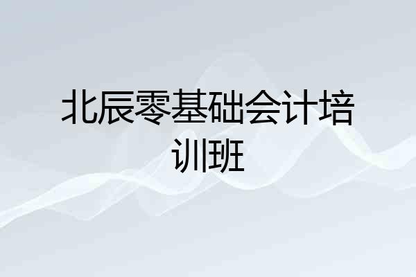 北辰零基础会计培训班