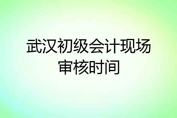 武汉初级会计现场审核时间