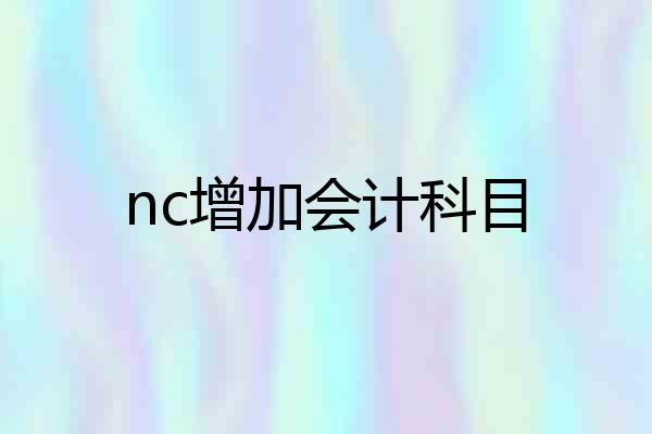 nc增加会计科目