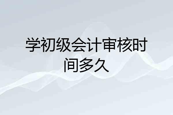 学初级会计审核时间多久
