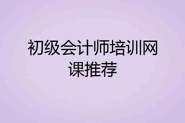 初级会计师培训网课推荐