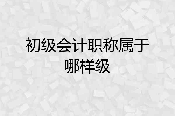 初级会计职称属于哪样级