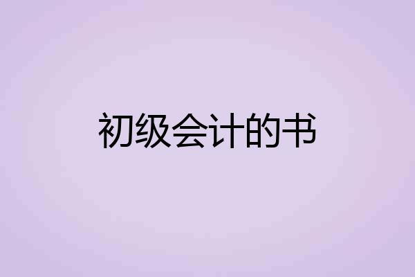 初级会计的书