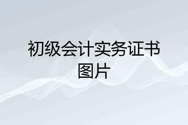 初级会计实务证书图片