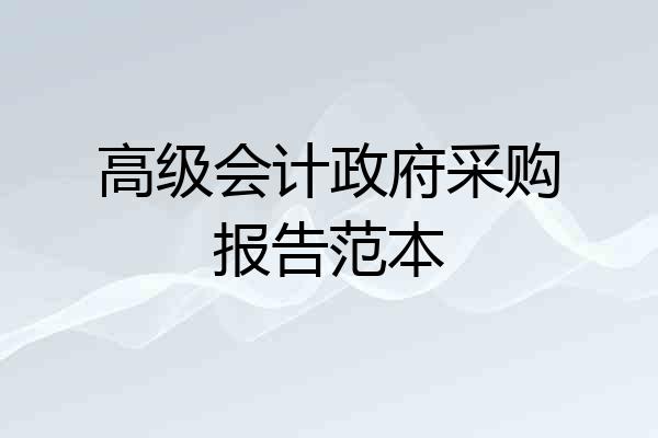 高级会计政府采购报告范本