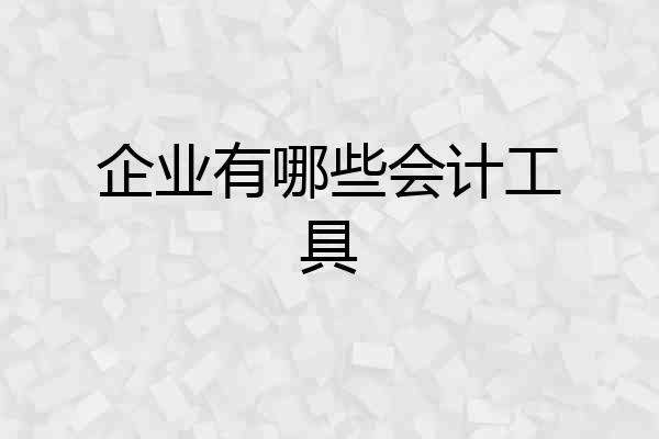 企业有哪些会计工具