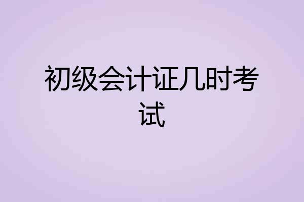 初级会计证几时考试