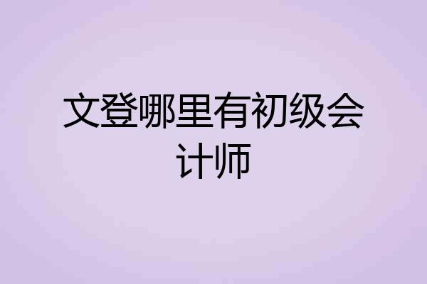 文登哪里有初级会计师