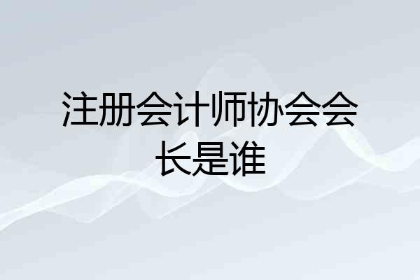 注册会计师协会会长是谁