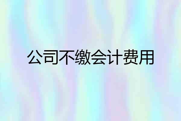 公司不缴会计费用