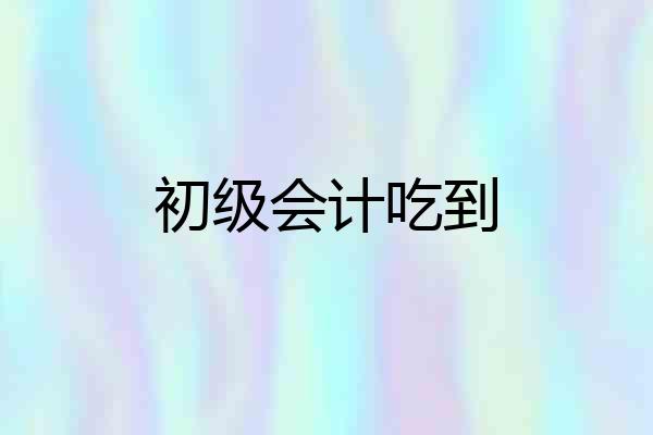 初级会计吃到
