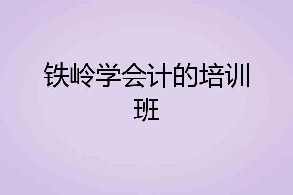 铁岭学会计的培训班