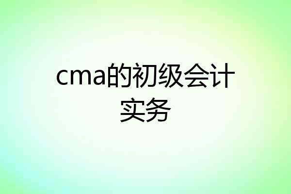 cma的初级会计实务