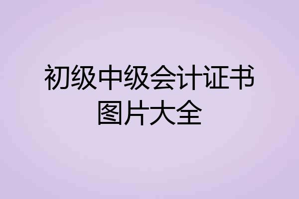 初级中级会计证书图片大全