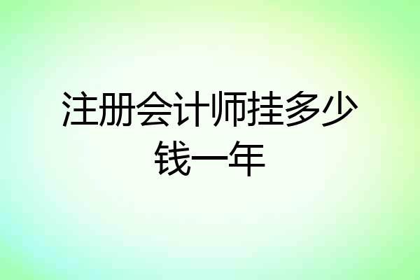 注册会计师挂多少钱一年