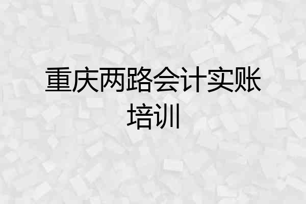 重庆两路会计实账培训