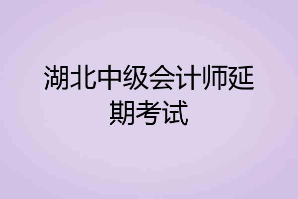 湖北中级会计师延期考试