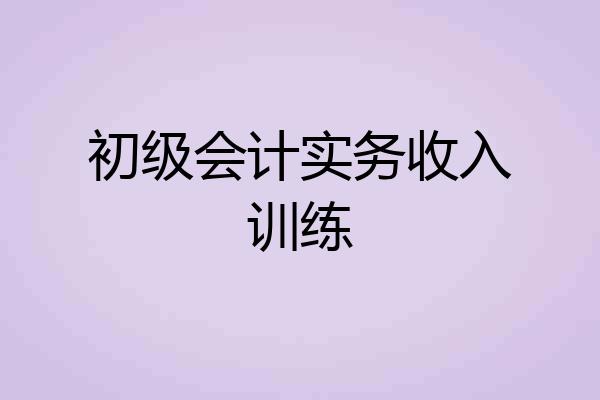 初级会计实务收入训练