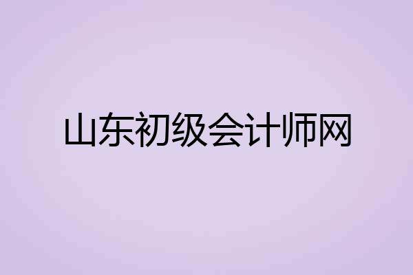 山东初级会计师网