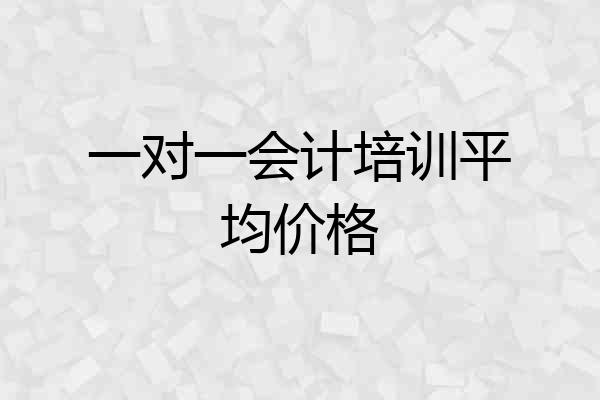 一对一会计培训平均价格