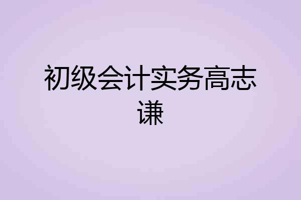 初级会计实务高志谦