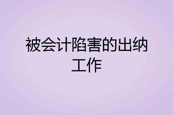 被会计陷害的出纳工作